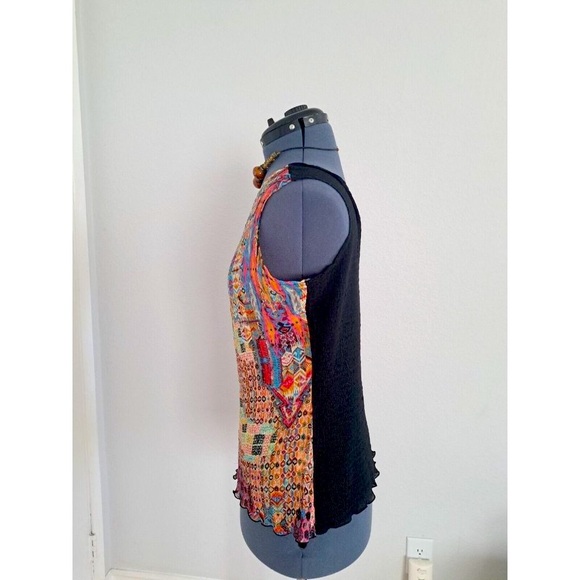 Rossi Roma Long sleeve button up crinkle blouse + Tank Twin Set Size Large - Picture 12 of 15